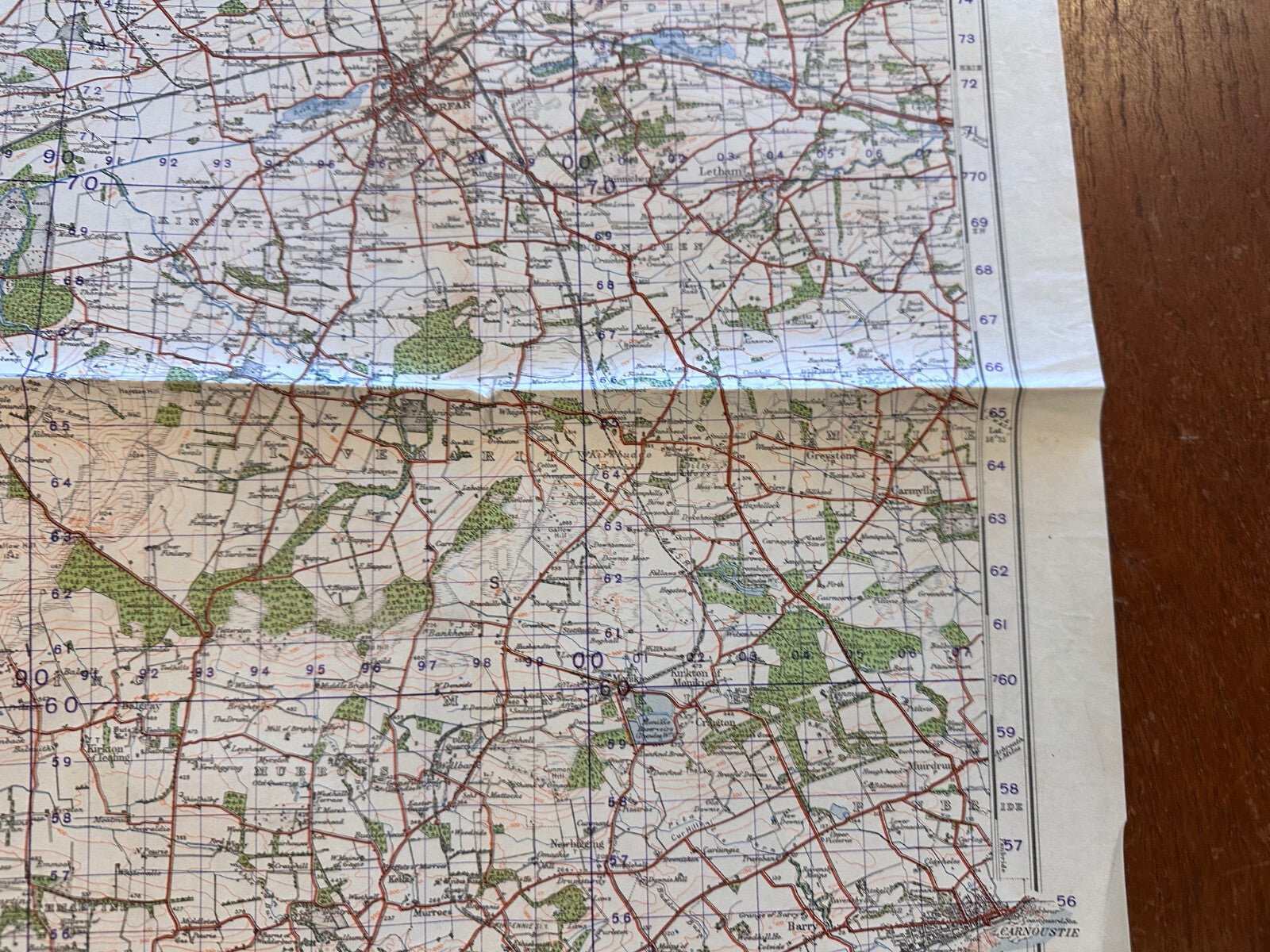 Original WW2 British Army GSGS Map of Scotland - Forfar & Dundee - The Militaria Shop