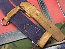 Load image into Gallery viewer, WW2 British Army Hussars Blue Canvas and Leather Belt with Fittings. 30 inch.
