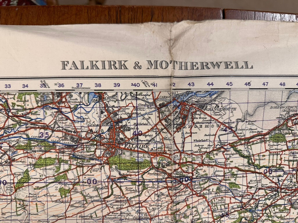 Original WW2 British Army GSGS Map of Scotland - Falkirk & Motherwell - The Militaria Shop