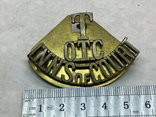 Load image into Gallery viewer, Original WW1 British Army OTC Inns of Court Territorial Battalion Shoulder Title
