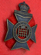 Lade das Bild in den Galerie-Viewer, WW1 British Army 16th County of London Queen&#39;s Westminster Regiment Cap Badge
