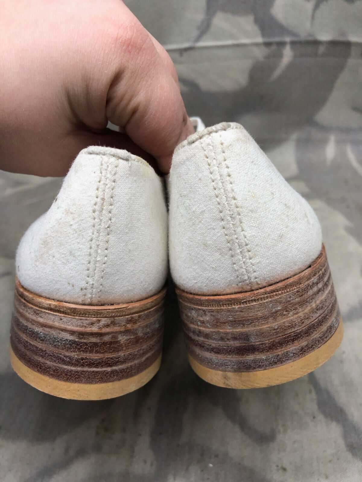 Genuine British Army Women's White Summer Shoes - WW2 Pattern - Size UK 3 M - The Militaria Shop