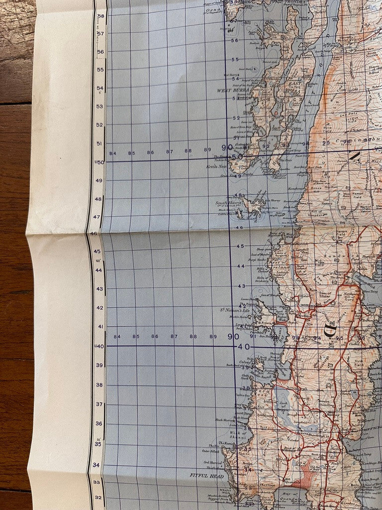 Original WW2 British Army GSGS Map of Scotland - South Mainland Shetland Islands - The Militaria Shop
