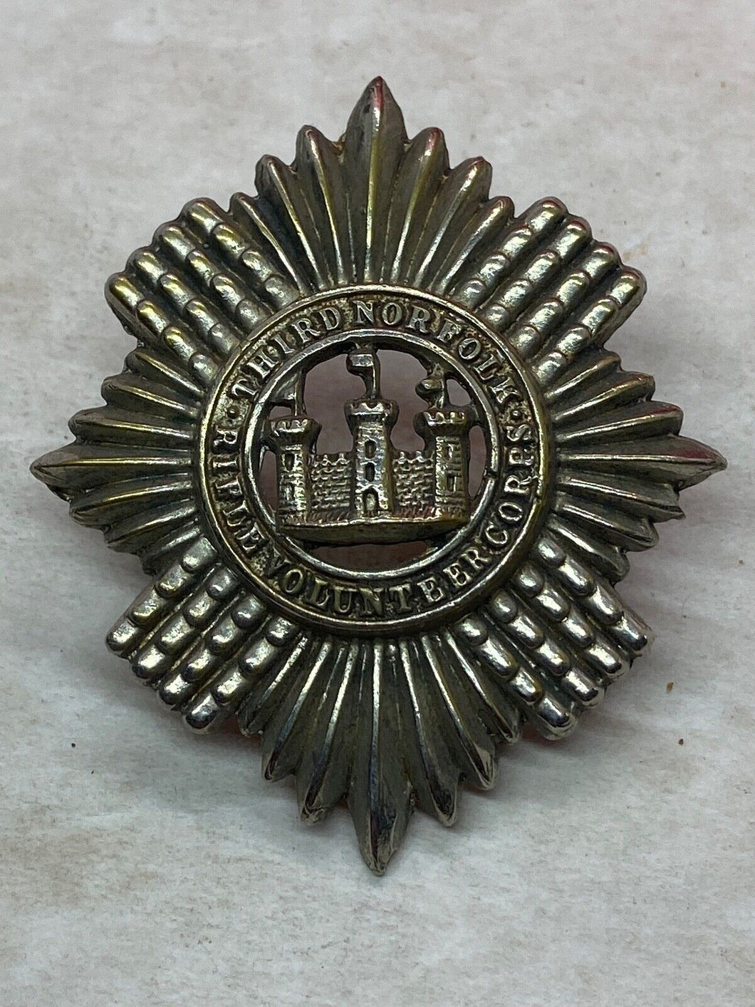British Army 3rd Third Norfolk Rifle Volunteer Corps Victorian Glengarry Badge