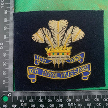 Load image into Gallery viewer, British Army Bullion Embroidered Blazer Badge - 10th Royal Hussars
