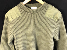 Load image into Gallery viewer, British Army Olive Jersey Utility Jumper Elbow Patches Wool Pullover - Size 2
