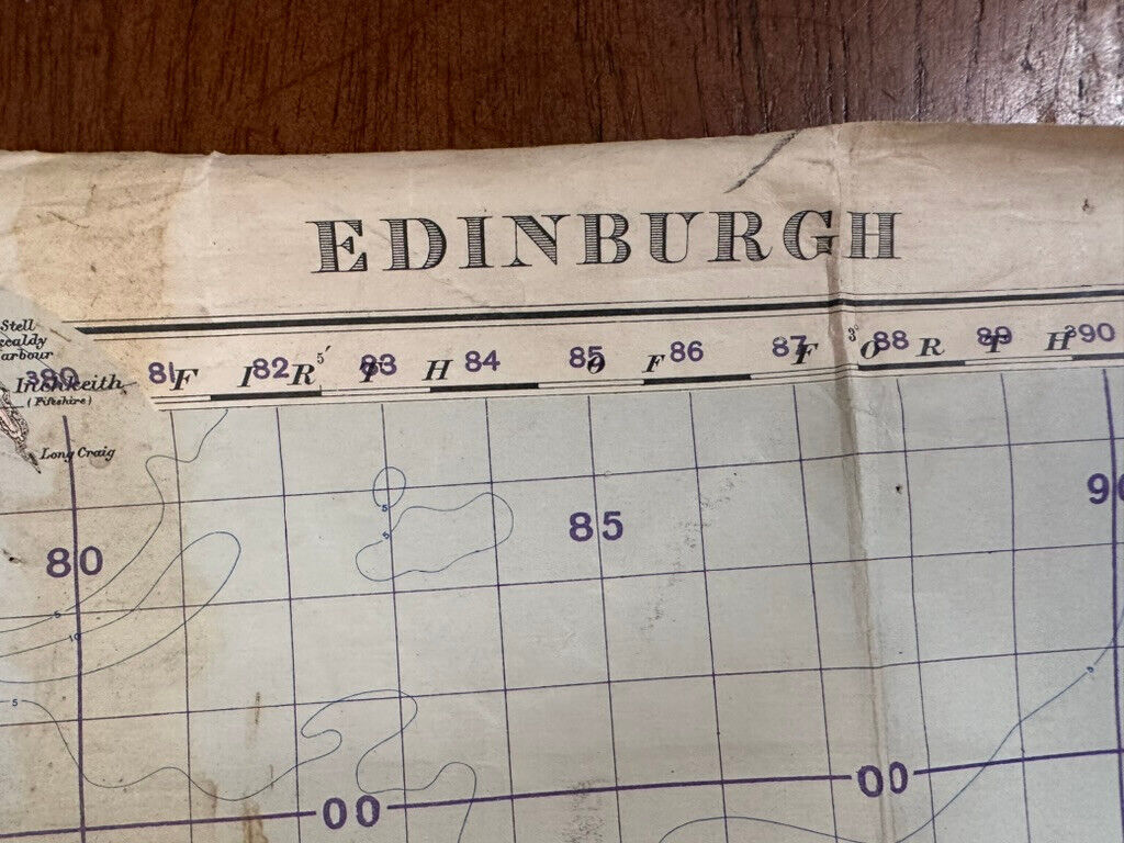 Original WW2 British Army GSGS Map of Scotland - Edinburgh - The Militaria Shop