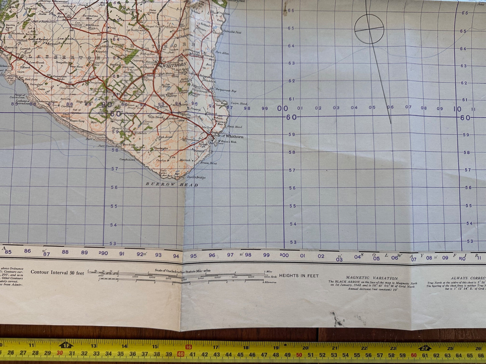 Original WW2 British Army GSGS Map of Scotland - Wigtown - The Militaria Shop