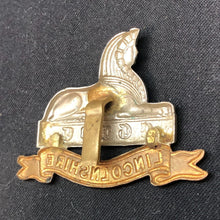 Load image into Gallery viewer, Original WW2 British Army Cap Badge - Royal Lincolnshire Regiment - The Militaria Shop
