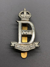 Load image into Gallery viewer, Original WW2 British Army 22nd Dragoons Regiment Cap Badge
