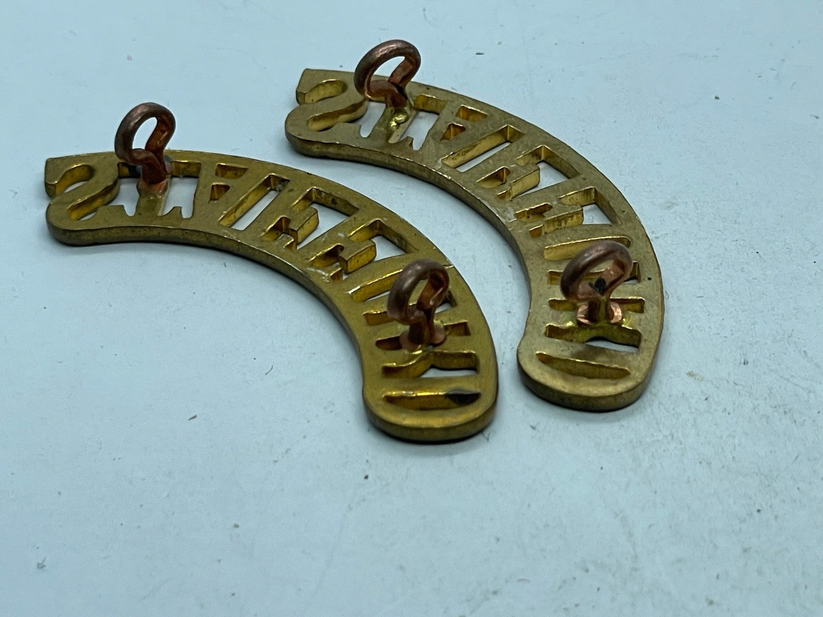 Original Pair of WW1 British Army Stafford Regiment Shoulder Titles - The Militaria Shop