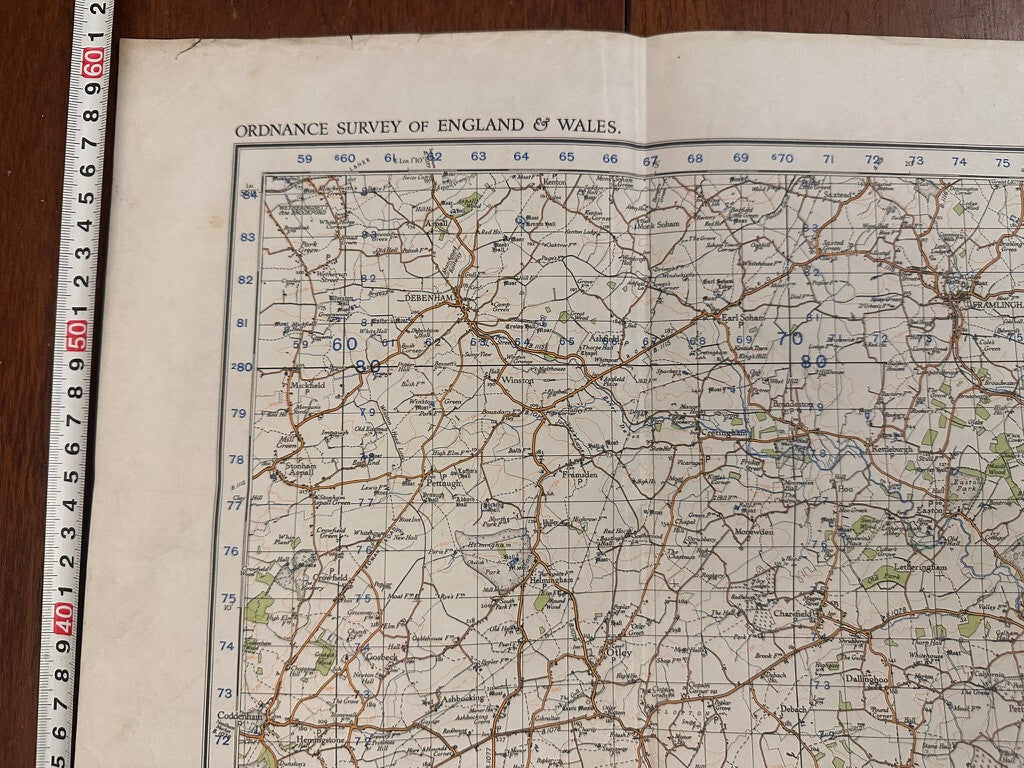 Original WW2 British Army GSGS OS Map of Great Britain - Ipswich - The Militaria Shop