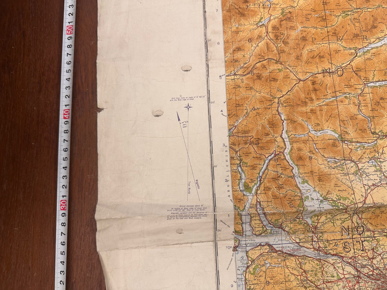 Original WW2 British Army RAF Navy Base Map of Scotland The Forth, Clyde & Tay - The Militaria Shop