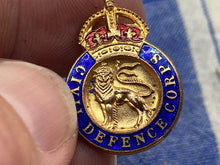 Load image into Gallery viewer, Original WW2 British Home Front Civil Defence Enamel Lapel Badge
