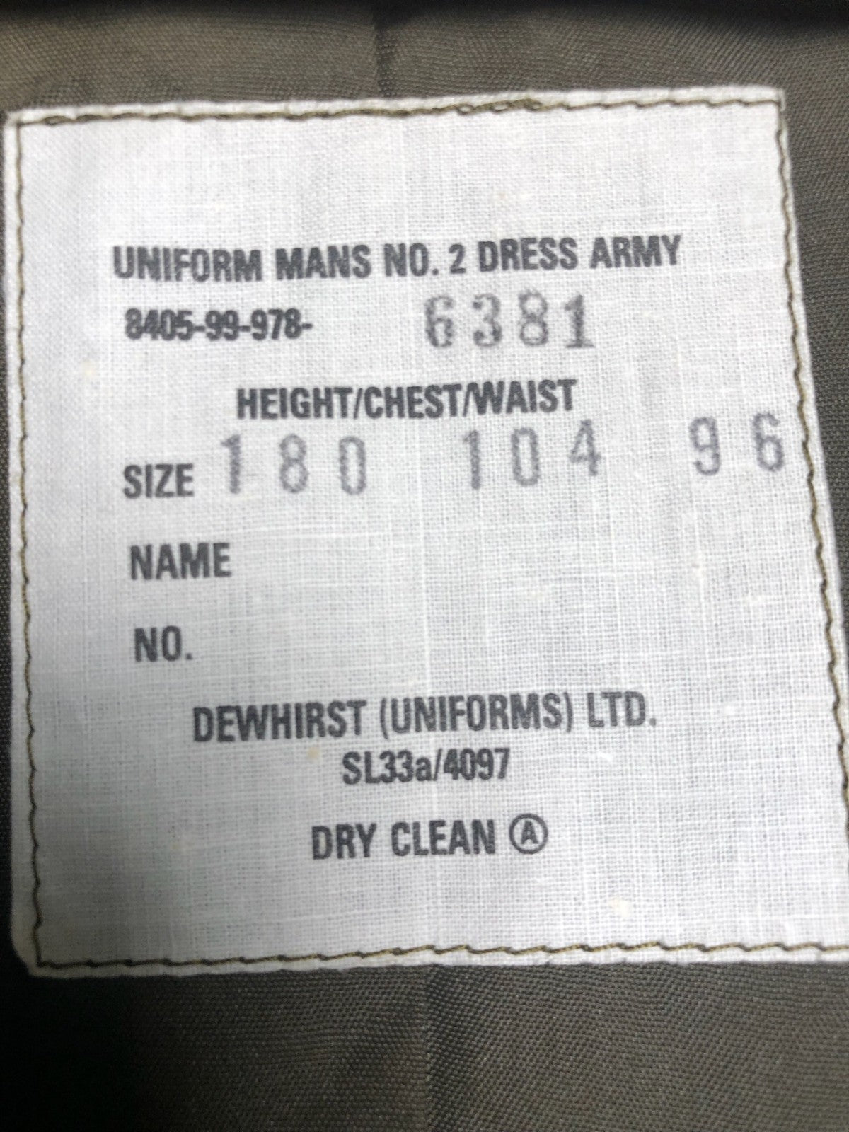 Original British Army No.2 Dress Uniform Jacket - Grade 1 - Size 180/104/96 - The Militaria Shop
