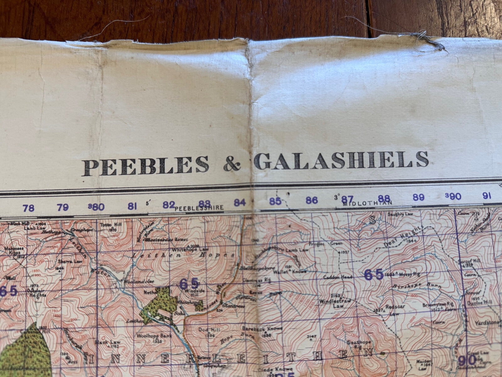 Original WW2 British Army GSGS Map of Scotland - Peebles & Galashiels - The Militaria Shop