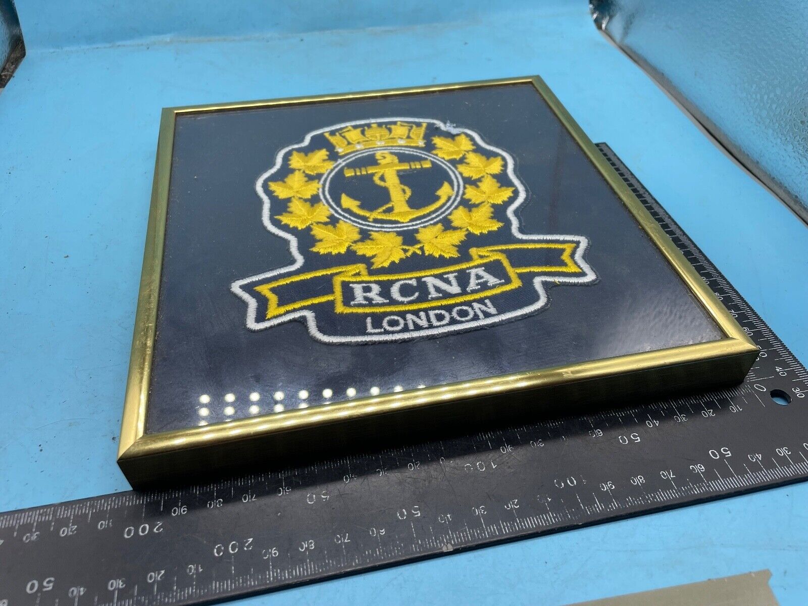 Original Royal Canadian Naval Association Framed Wall Badge - The Militaria Shop