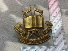 Load image into Gallery viewer, Original British Army WW1 / WW2 Army Education Corps Cap Badge
