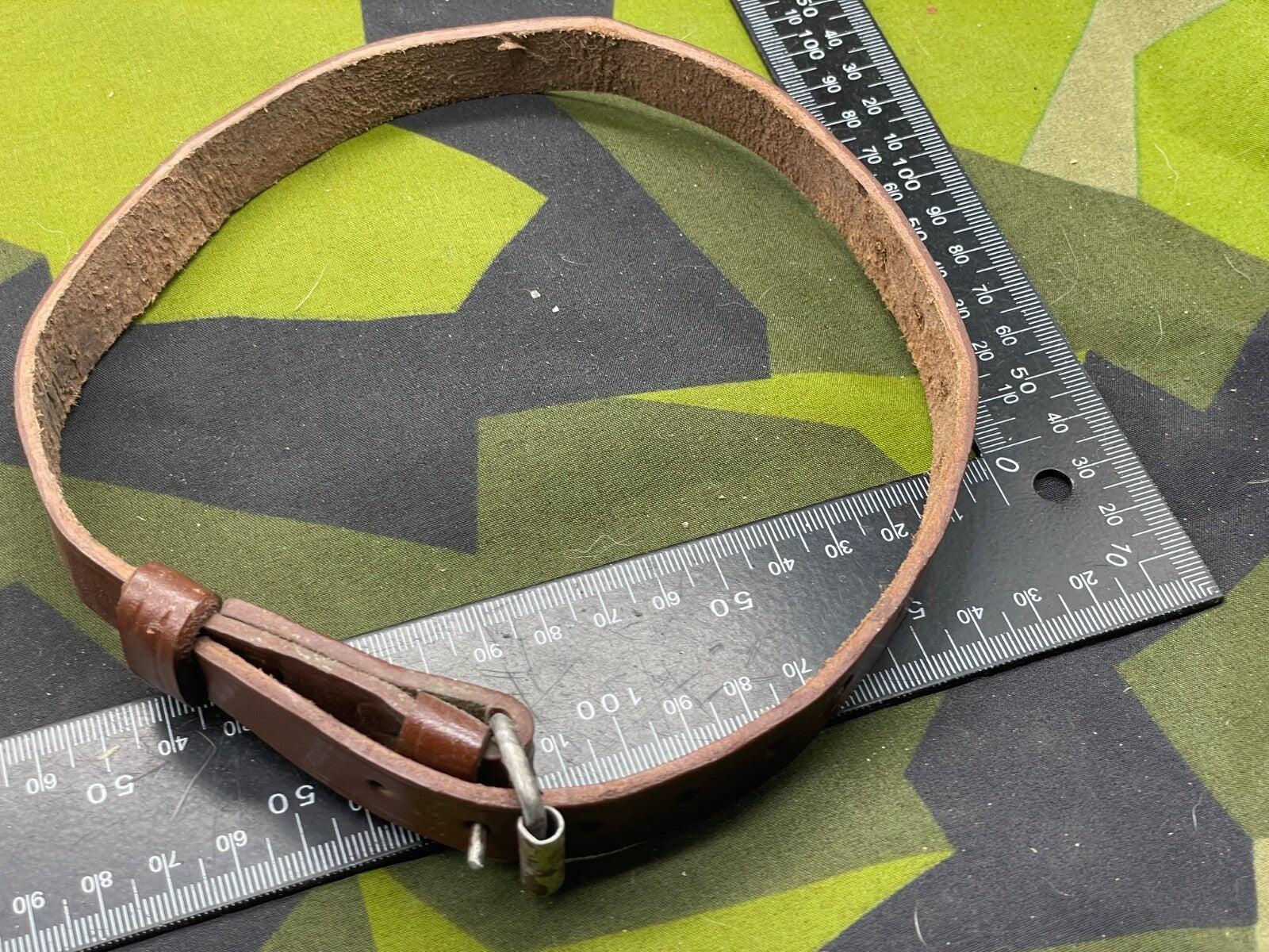 WW2 German Army / Luftwaffe Brown Leather Zeltbahn / Equipment Strap - The Militaria Shop