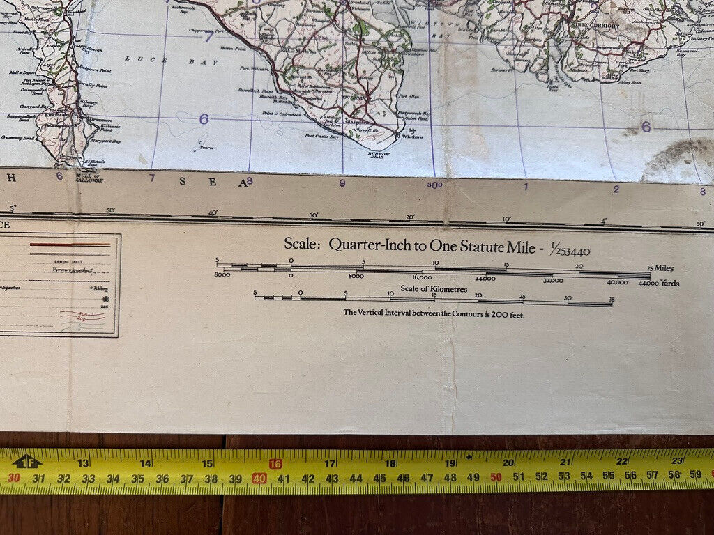 Original WW2 British Army GSGS OS Map of Scotland - South West - The Militaria Shop