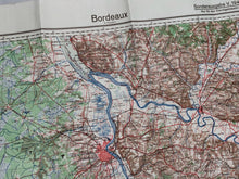 Load image into Gallery viewer, Original WW2 German Army Map of Bordeaux, France
