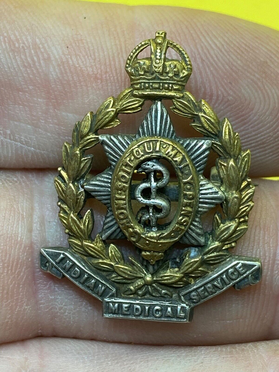 Original WW1 Indian Army Medical Service Sweetheart Brooch - London Maker