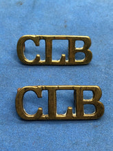 Load image into Gallery viewer, Original WW1 British Army Church Lads Brigade Brass Shoulder Titles
