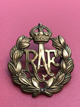 Load image into Gallery viewer, Original WW2 British Royal Air Force RAF Cap Badge
