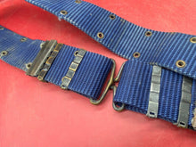 Lade das Bild in den Galerie-Viewer, Interesting Large Size Blue Canvas Military Belt in Good Condition - Approx 44&quot;
