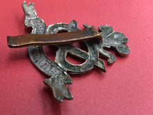 Load image into Gallery viewer, Original WW2 British Army Kings Crown Cap Badge - North Stafford Regiment
