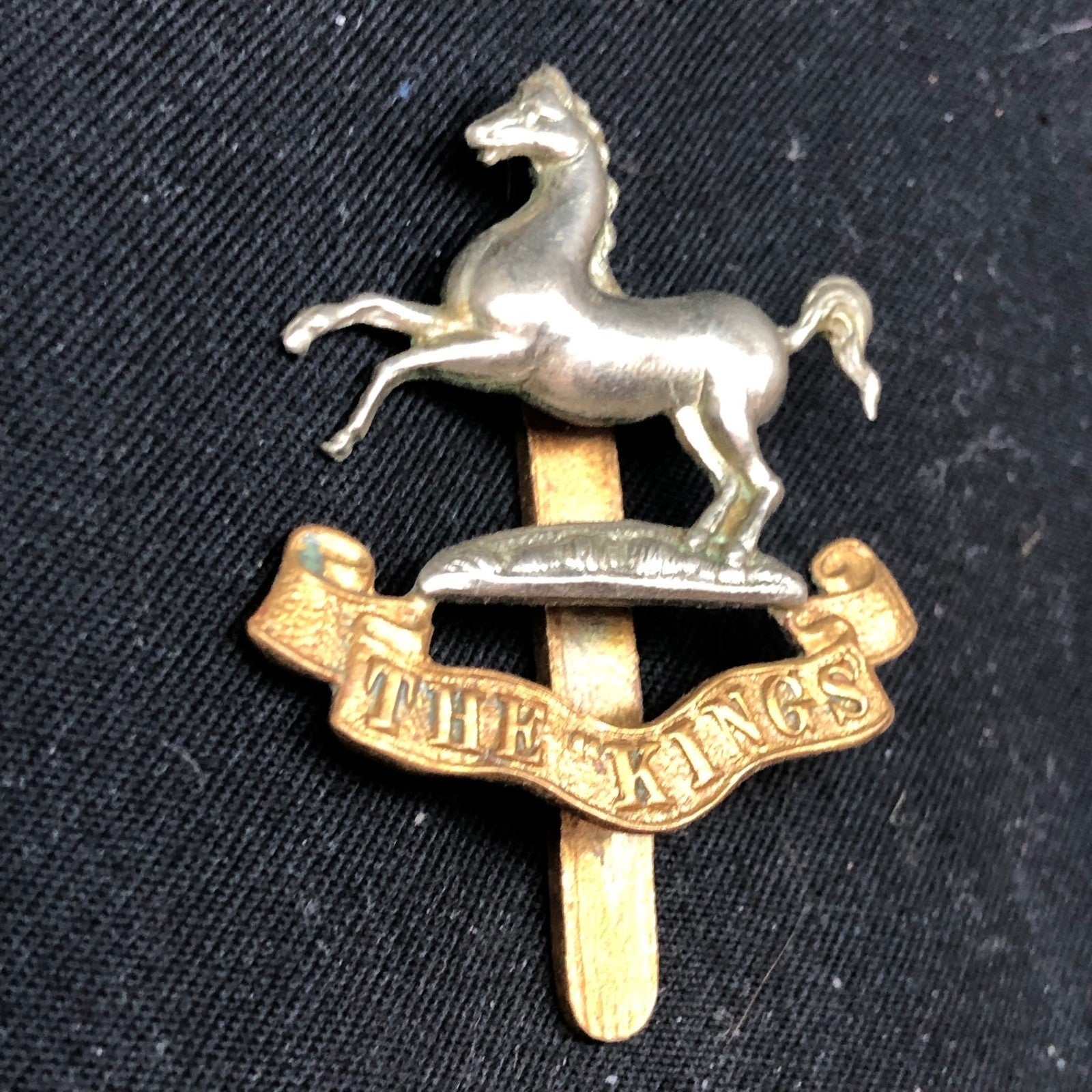 Genuine WW2 British Army Brass Cap Badge - King's Regiment (Liverpool) - The Militaria Shop