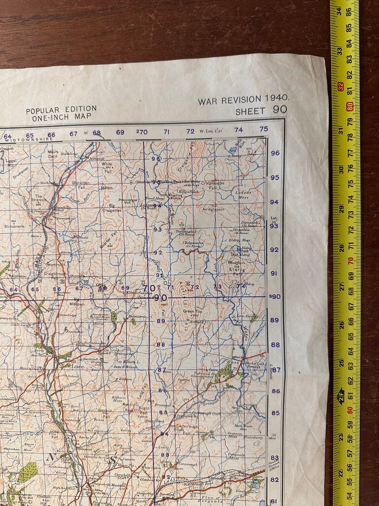 Original WW2 British Army GSGS Map of Scotland - Stranraer - The Militaria Shop