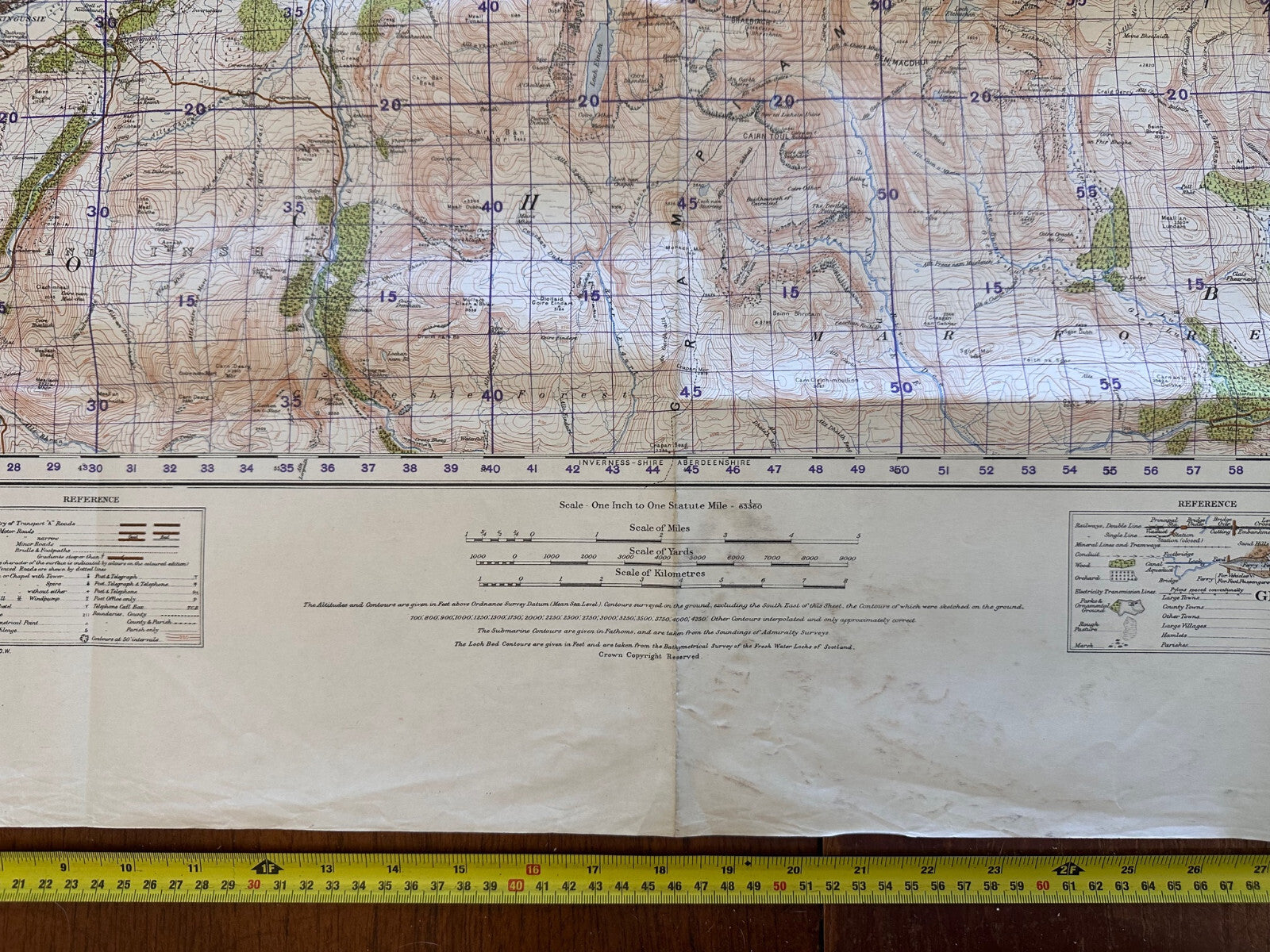Original WW2 British Army GSGS Map of Scotland - Kingussie - The Militaria Shop