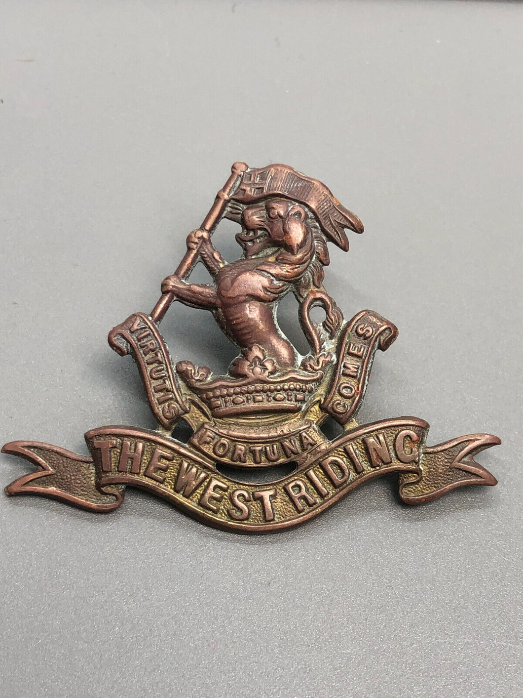 Original WW1 British Army Duke of Wellington's West Riding Regiment Cap Badge