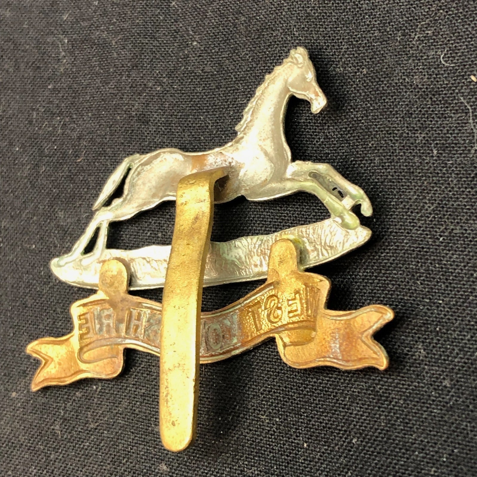 Genuine WW2 British Army Brass Cap Badge - West Yorkshire Regiment - The Militaria Shop