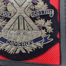 Load image into Gallery viewer, British Army Bullion Embroidered Blazer Badge - Liverpool Scottish Cameron Highl
