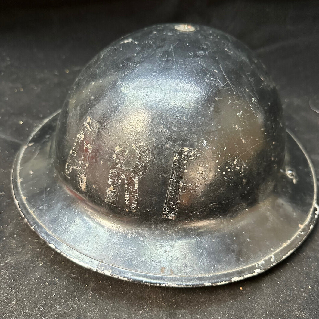 Original WW2 British Home Front CD Warden's ARP Helmet - With Liner & Chinstrap