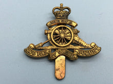 Load image into Gallery viewer, Genuine British Army Royal Artillery Cap Badge - Queen&#39;s Crown
