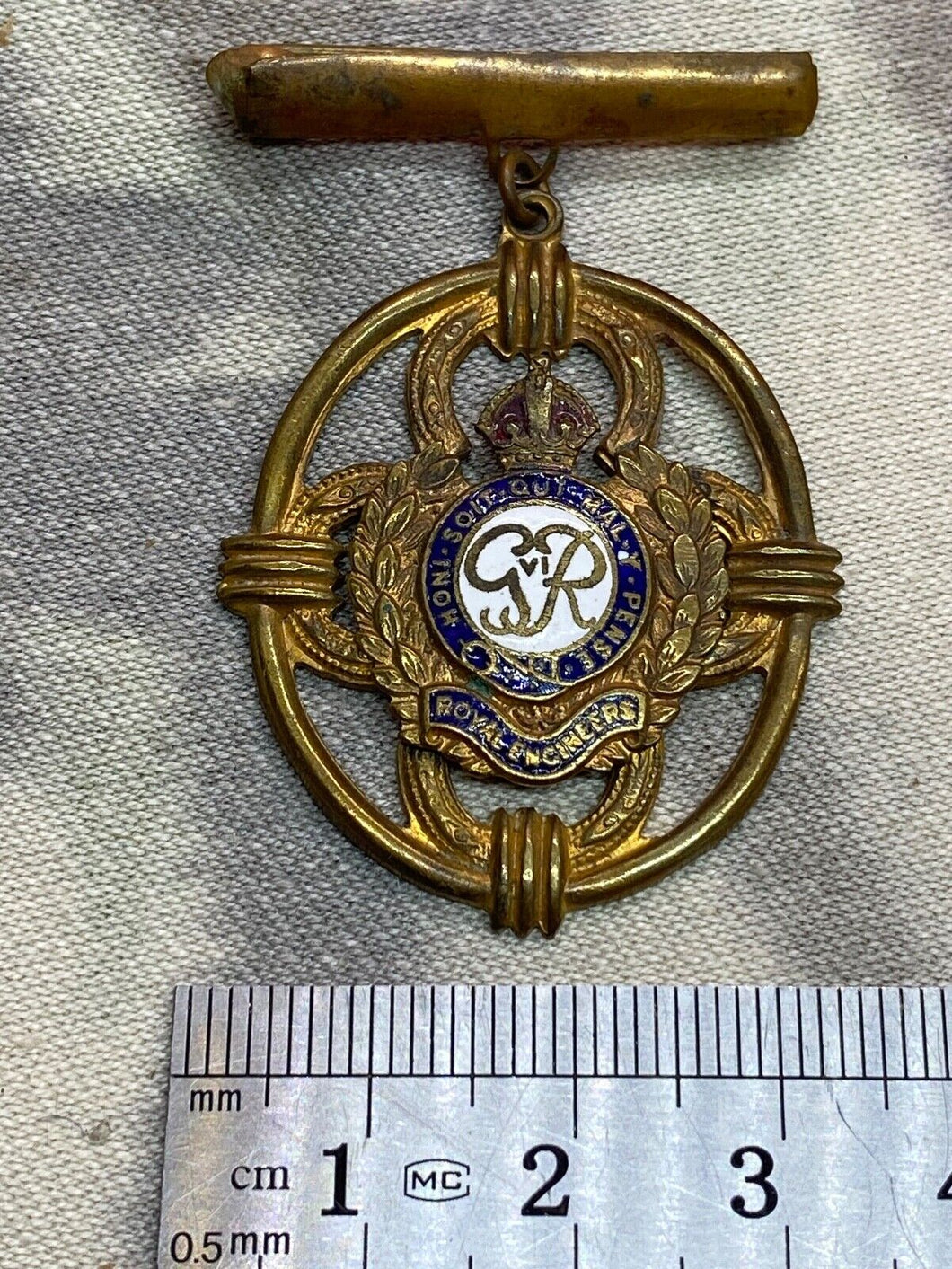 Original British Army GVI  Enamelled & Gilt Sweetheart Brooch