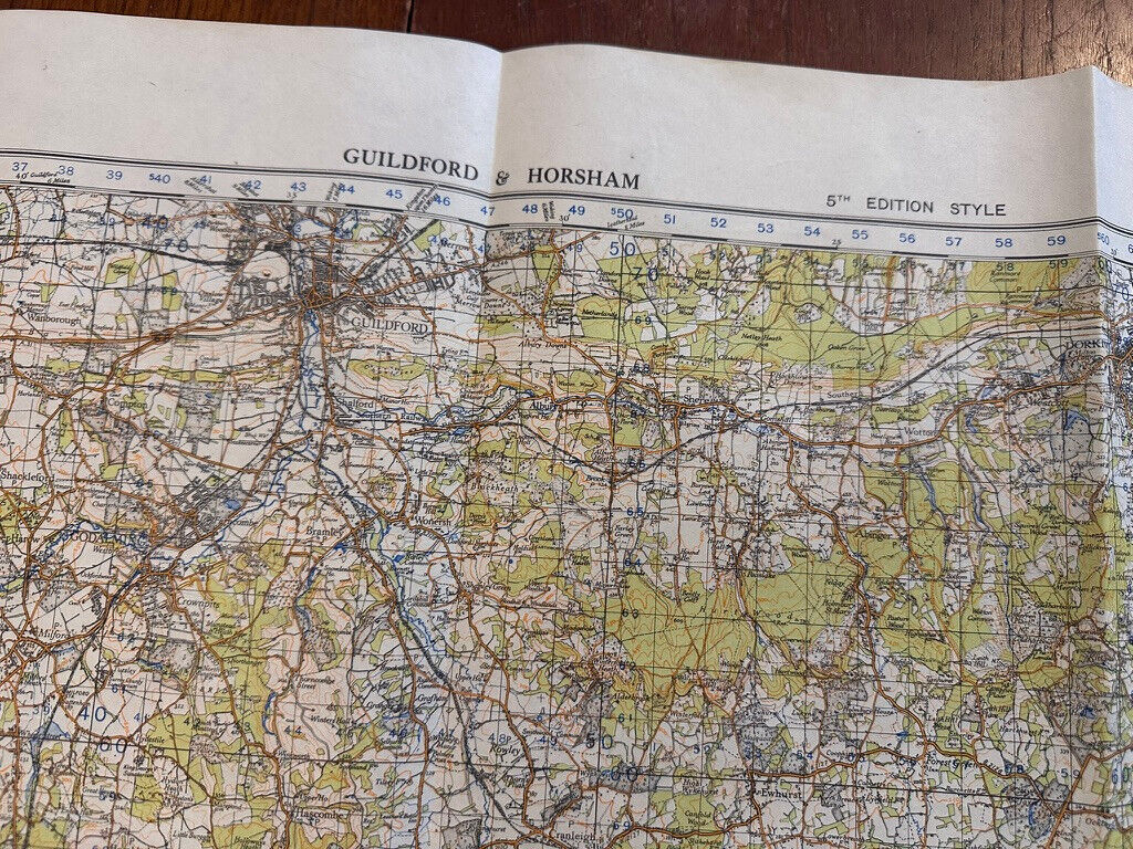 Original WW2 British Army GSGS OS Map of England & Wales - Guildford & Horsham - The Militaria Shop