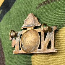 Load image into Gallery viewer, Genuine British Army WW1 Brass Shoulder Title - Northumberland Fusiliers - The Militaria Shop
