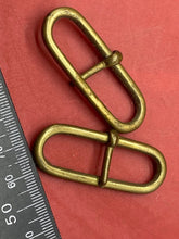 Load image into Gallery viewer, Original WW2 British Army Home Guard Brass Belt Loops &amp; Pins From Leather Belt
