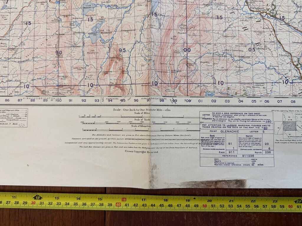 Original WW2 British Army GSGS OS Map of Scotland - Loch Doon - The Militaria Shop