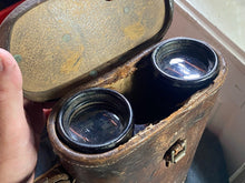 Load image into Gallery viewer, Original British Army Pair of 1942 Prismatic Binoculars in Case - WD Marked
