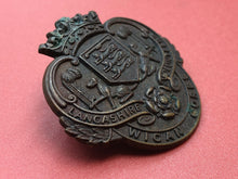 Load image into Gallery viewer, Original WW1 British Army Cap Badge - Lancashire Volunteers Wigan Corps
