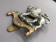 Load image into Gallery viewer, Original WW2 British Army Herefordshire Regiment Cap Badge
