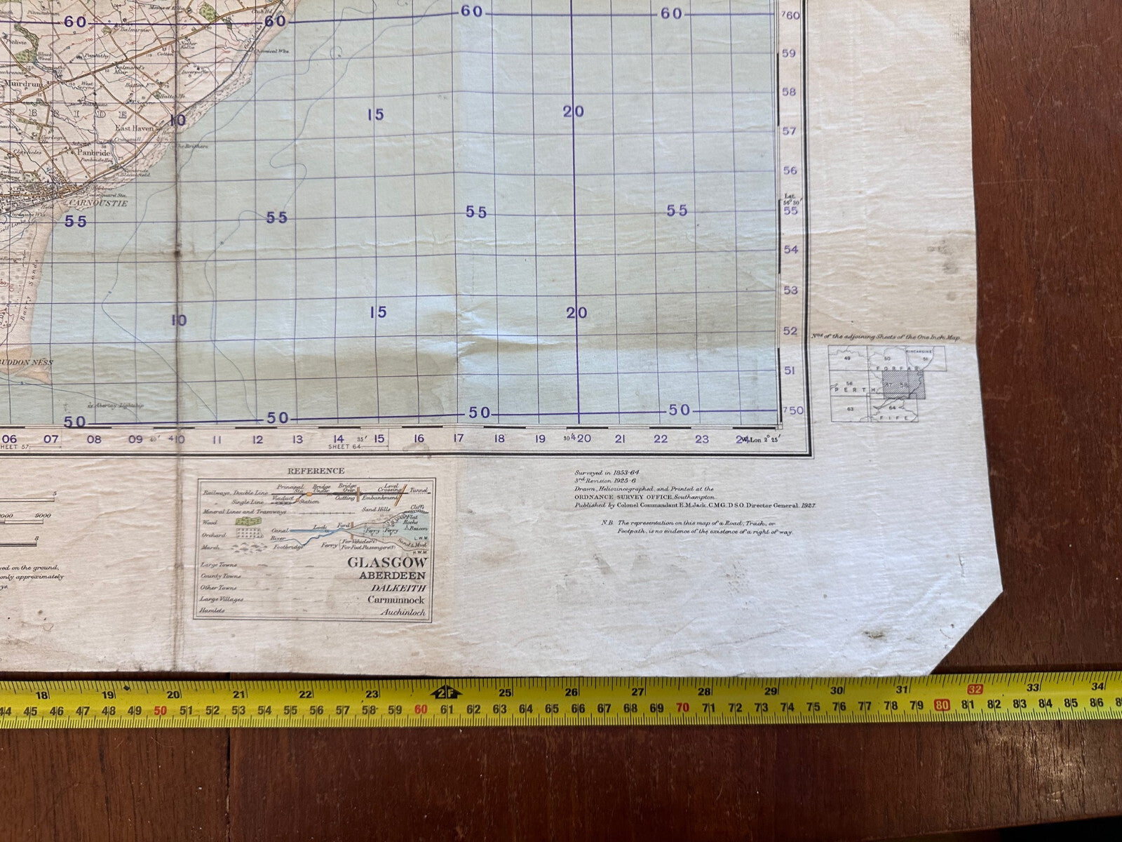 Original WW2 British Army GSGS Map of Scotland - Arbroath & Montrose - The Militaria Shop