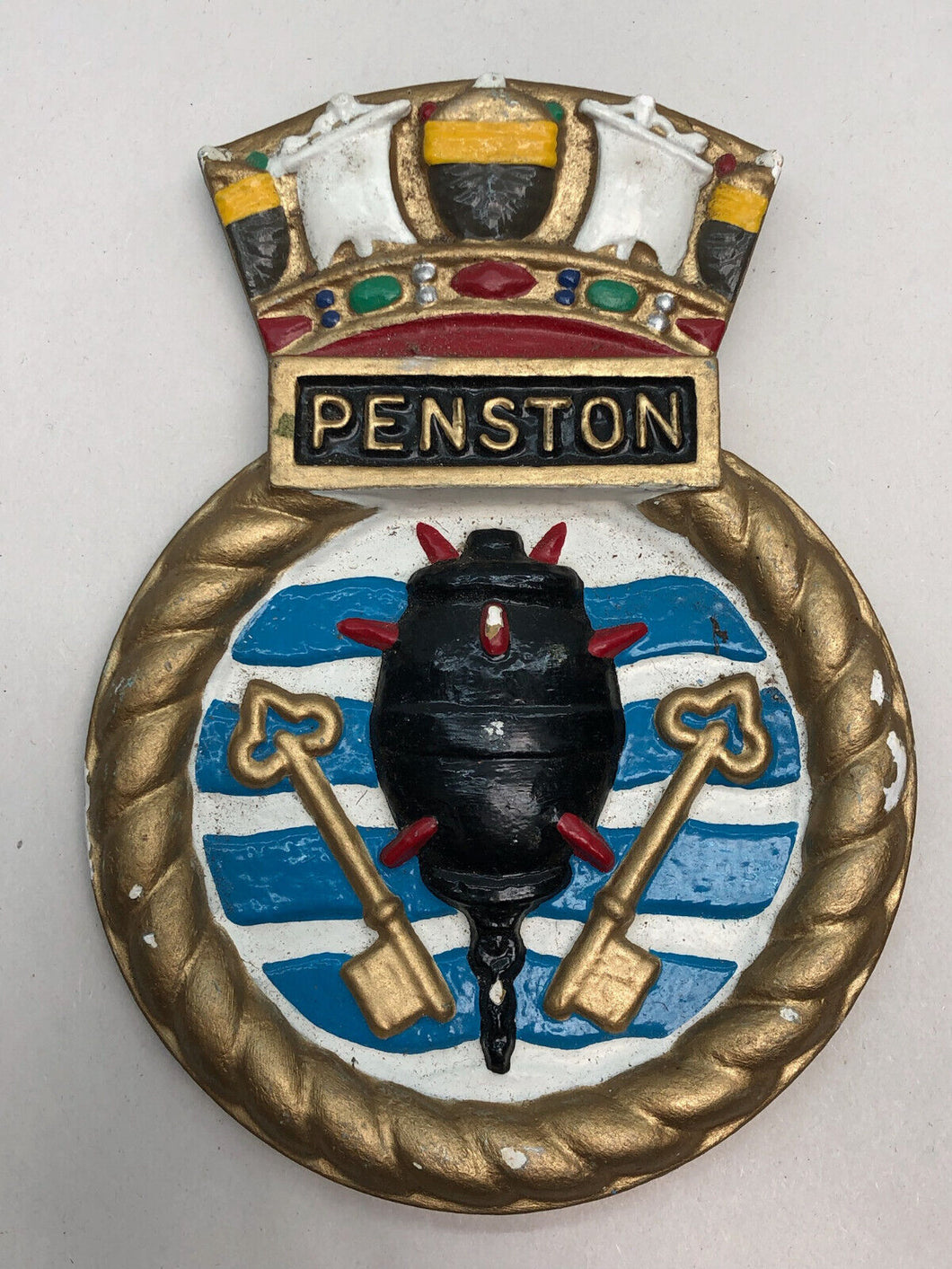 Original British Royal Navy HMS Penston Wall Plaque