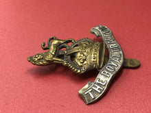 Load image into Gallery viewer, Original WW2 British Army Kings Crown Cap Badge - The Royal Dragoons Regiment
