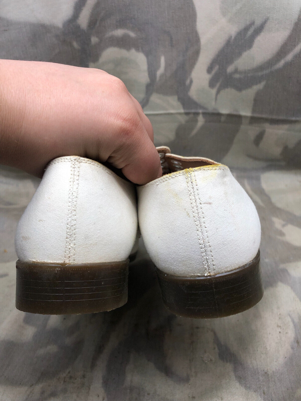 Genuine British Army Women's White Summer Shoes - WW2 Pattern - Size UK 6M - The Militaria Shop